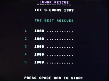 Lunar Rescue (1983)(Aligata Software) screen shot title